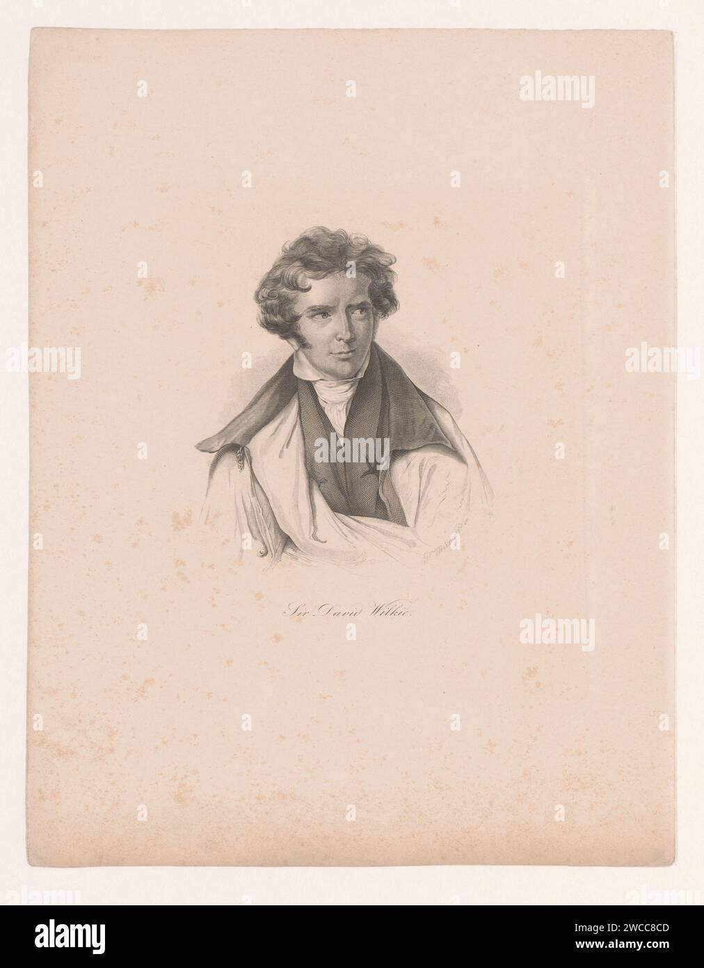 Portrait van David Wilkie, Philipp Muenzer, 1800 - 1899 stampa su carta incisione/incisione di persone storiche Foto Stock