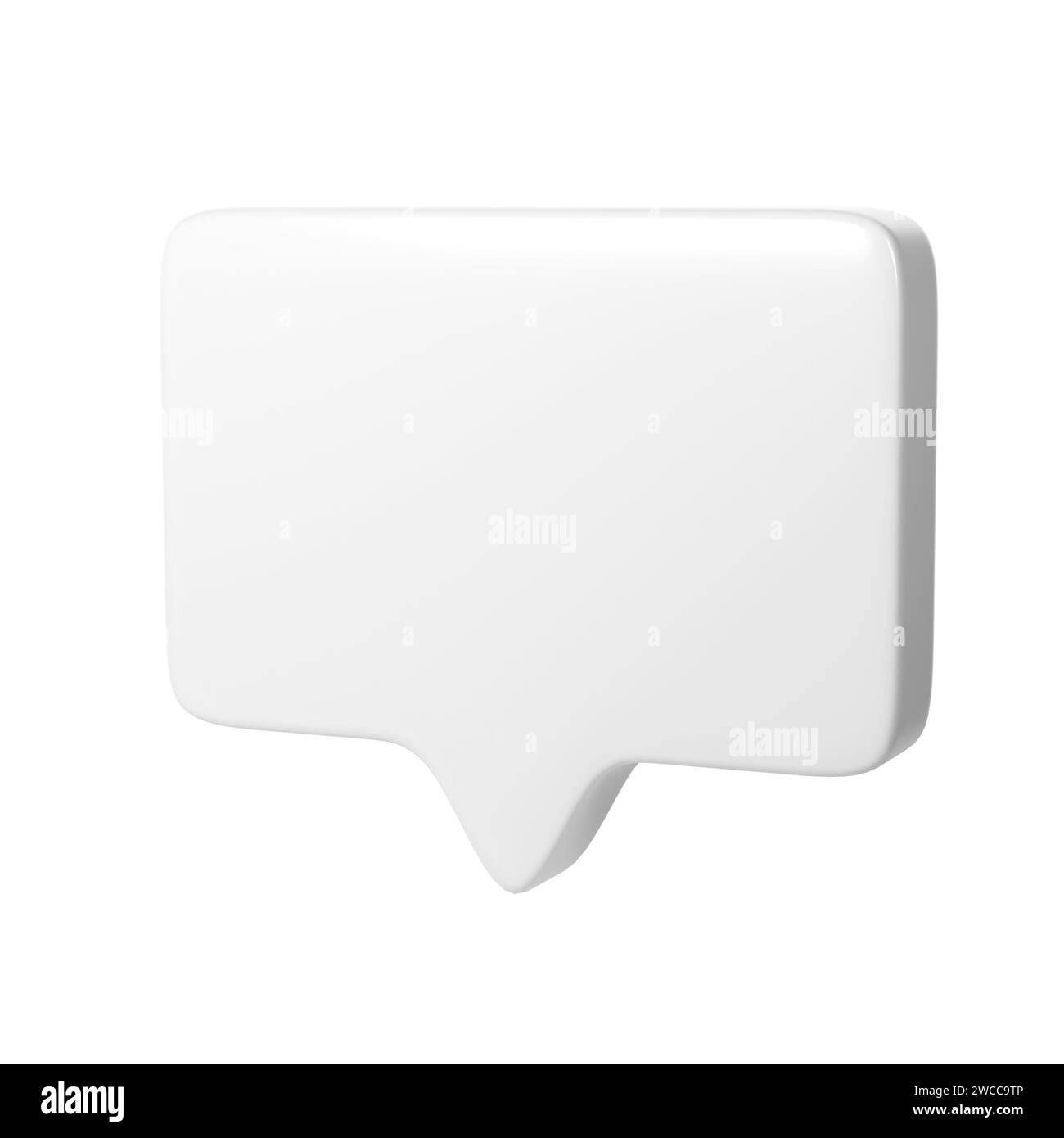 Cornice a bolla di testo bianco 3D. Icona del concetto di piattaforma online sui social media, comunicazione sull'applicazione. Per San Valentino, web design, matrimonio, adesivo Foto Stock