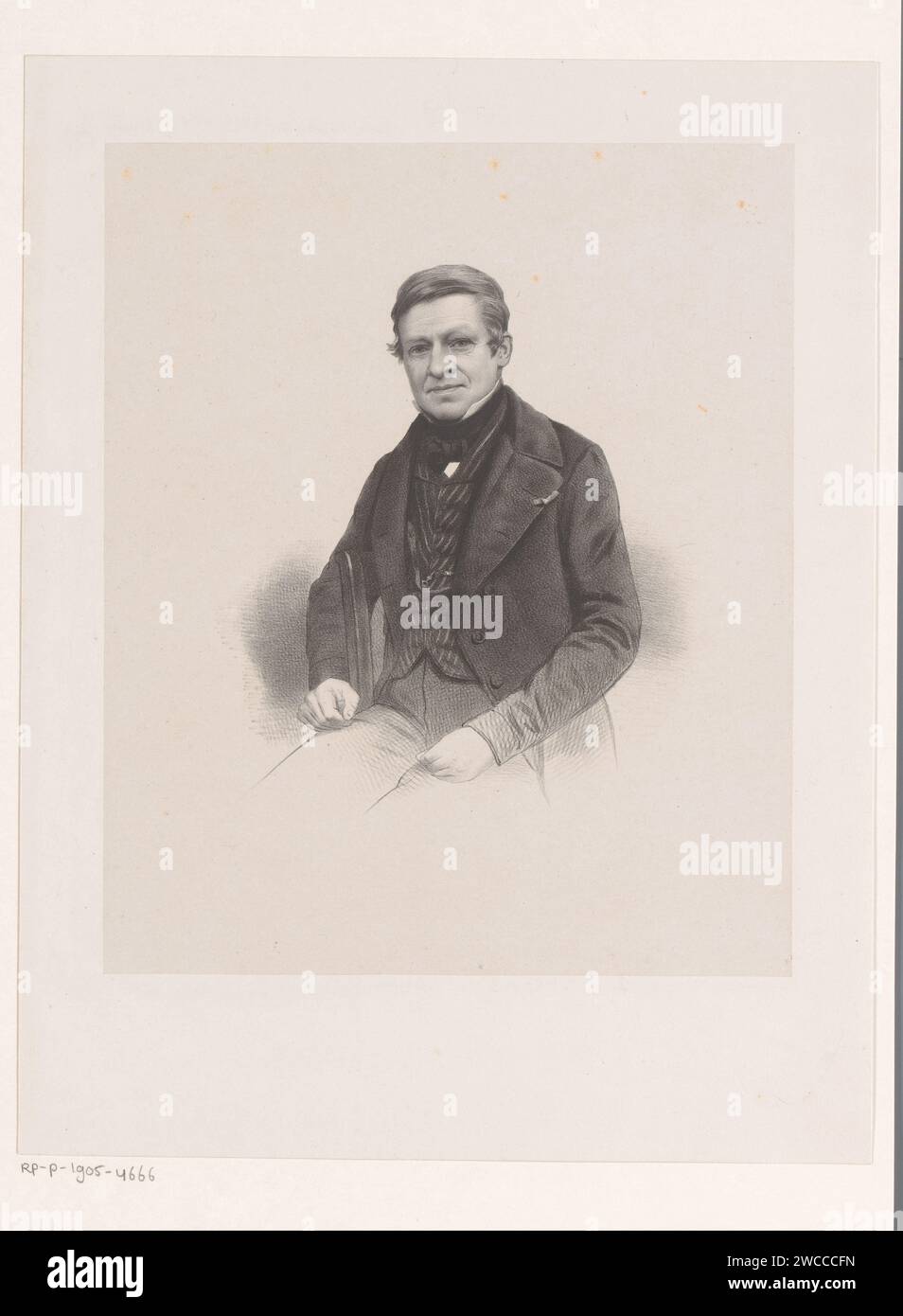 Ritratto di Bonifacius de Jonge, Johan Hendrik Hoffmeister (attribuito a), c. 1851 - c. 1883 stampatore: Netherlandsprinter: The Hague paper. persone storiche (+ ritratto a mezza lunghezza) Foto Stock