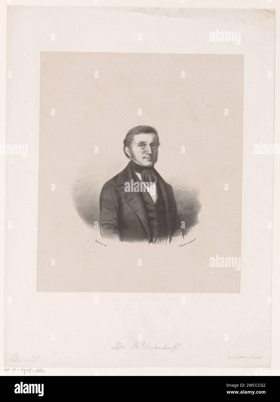 Ritratto di Rembertus Westerhoff, Johan Hendrik Hoffmeister, 1843 - 1905 tipografo: Netherlandsprinter: The Hague paper. persone storiche (+ (ritratto completo) del busto) Foto Stock