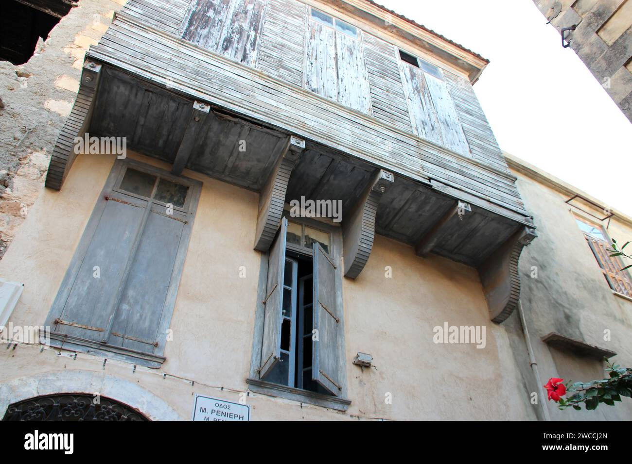 vecchia casa a rethymno a creta, in grecia Foto Stock