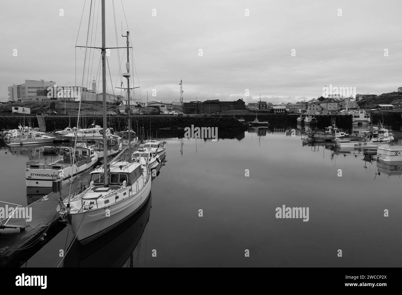 Stykkishólmur è una città e un comune situato nella parte occidentale dell'Islanda, nella parte settentrionale della penisola di Snæfellsnes Foto Stock