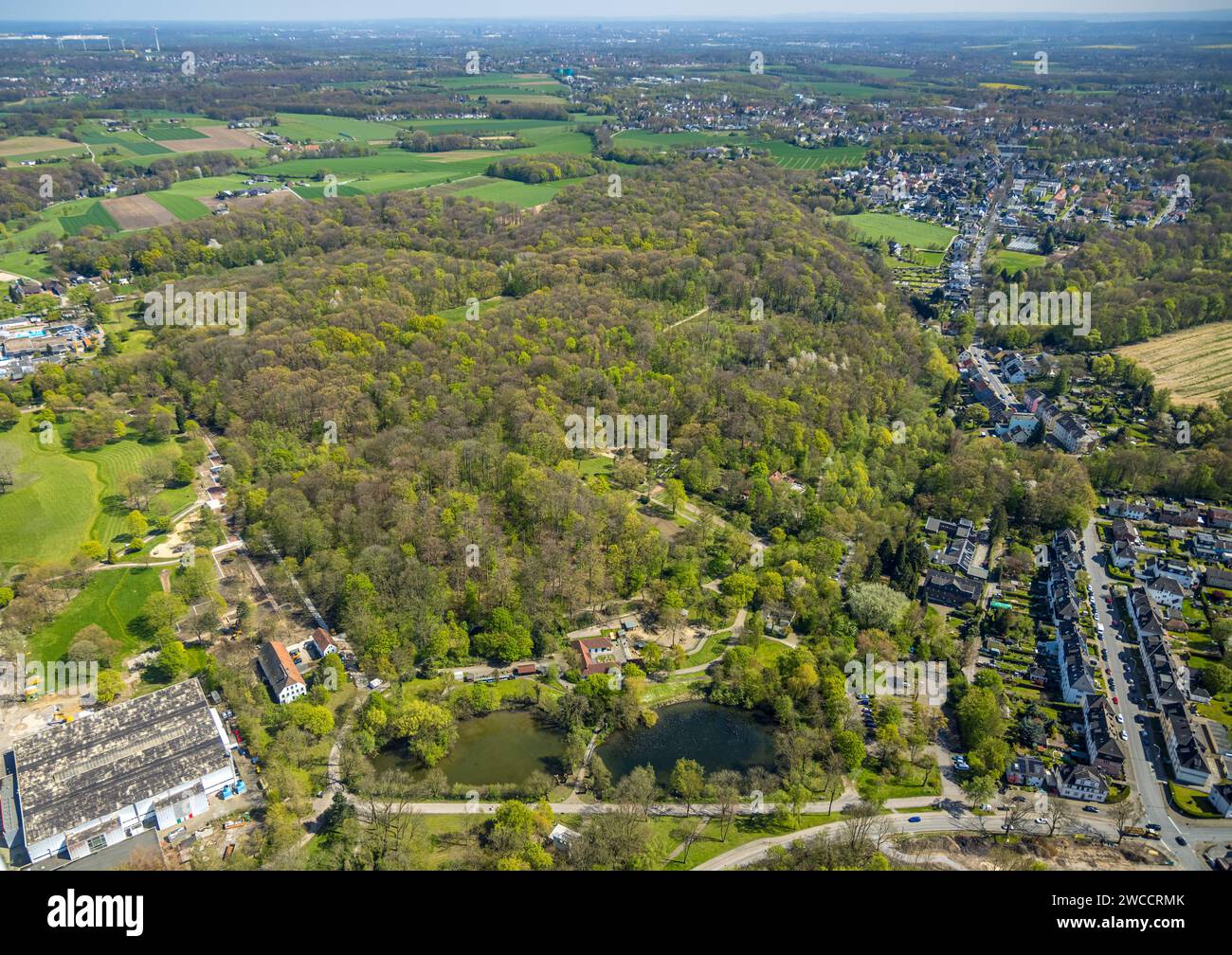 Vista aerea, Revierpark Gysenberg con Hannibal Arena, Börnig, Herne, Ruhr, Renania settentrionale-Vestfalia, Germania Foto Stock