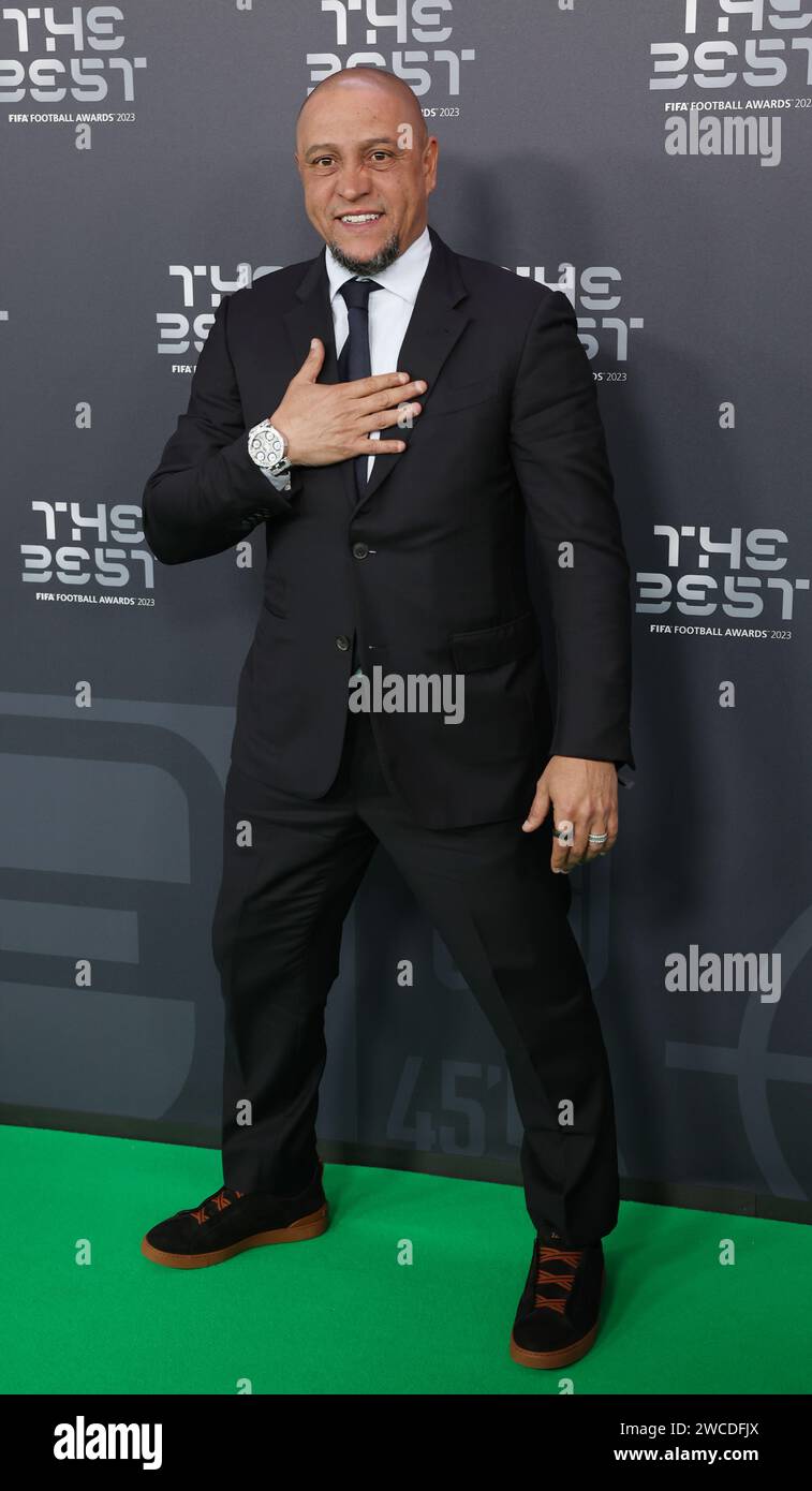 Londra, Regno Unito. 15 gennaio 2024. Roberto Carlos arriva ai Best FIFA Football Awards all'Apollo Theatre Hammersmith di Londra. Foto (Paul Terry/Sportimage) credito: Sportimage Ltd/Alamy Live News Foto Stock