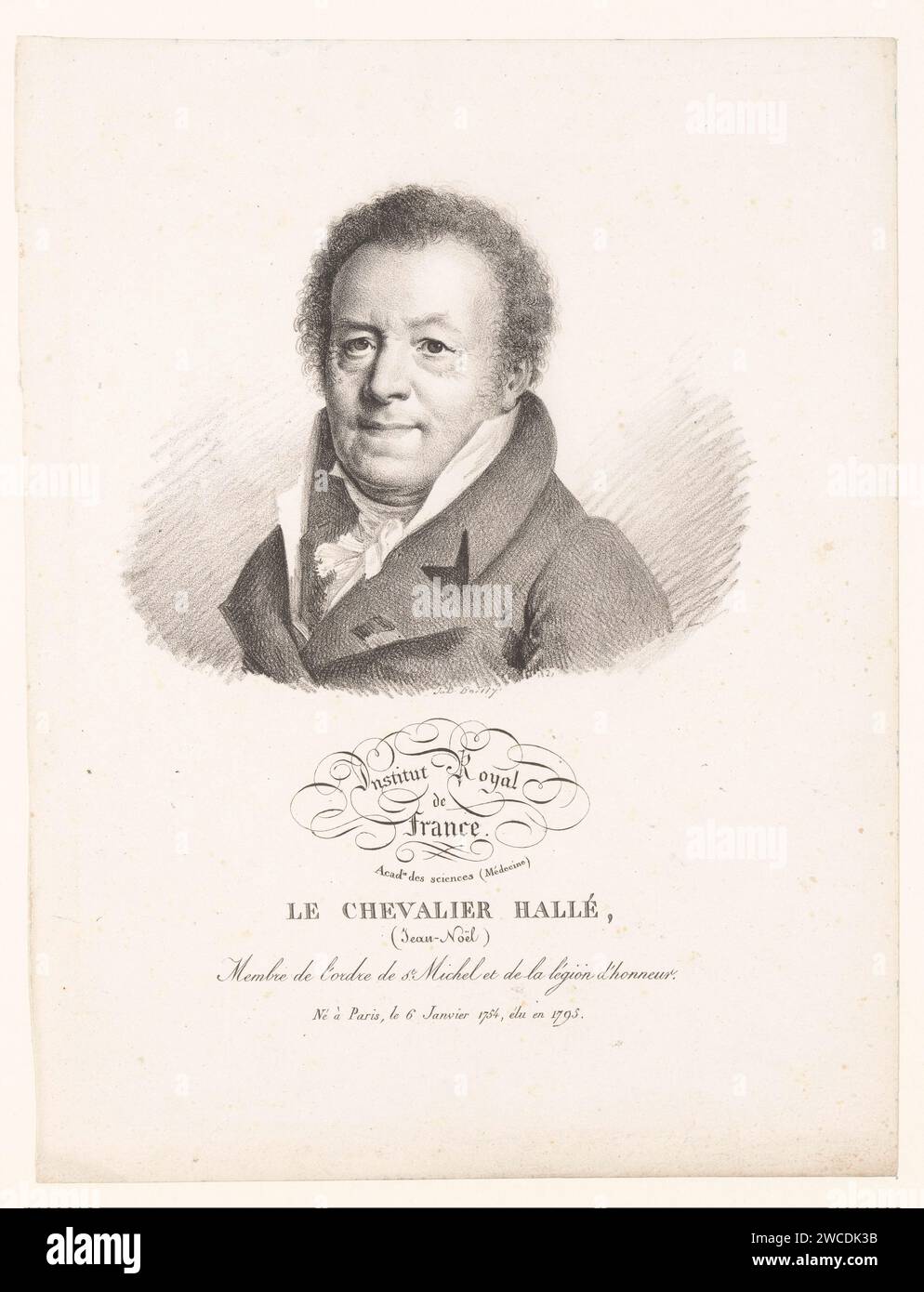 Portret Van de Arts Jean Noël Hallé, Julien-Léopold Boilly, 1821 stampa Paris paper Historical Persons Foto Stock