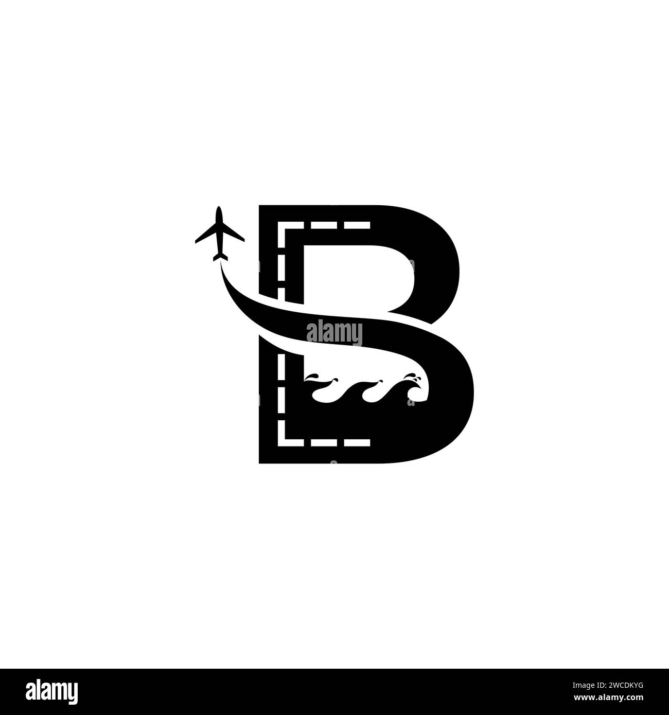 Logo di design Premium con iniziale, lettera, alfabeto B per il marchio aziendale e altro ancora Illustrazione Vettoriale