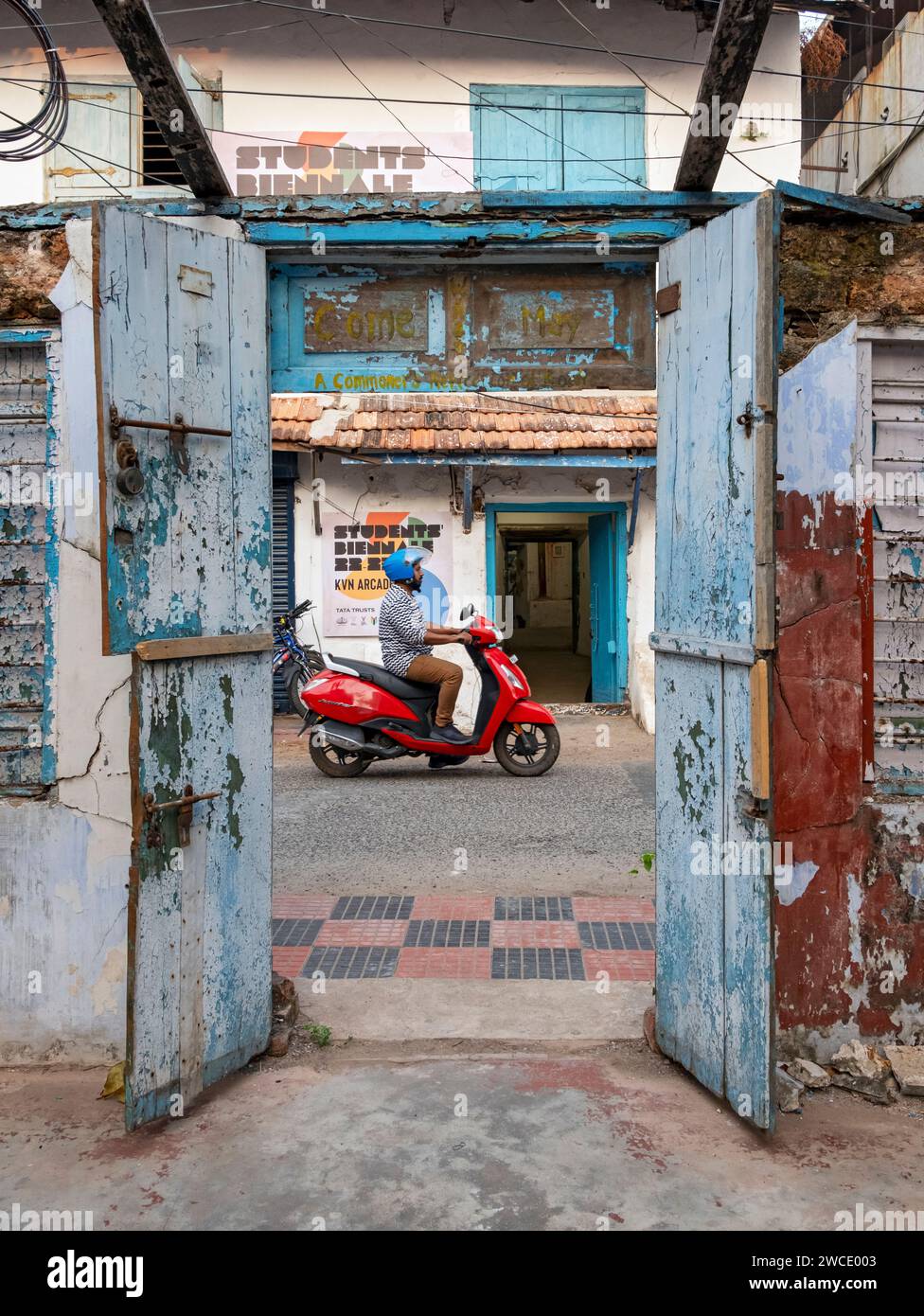 Street scene, Matancherry, Jew Town, Cochin, Kerala, India Foto Stock