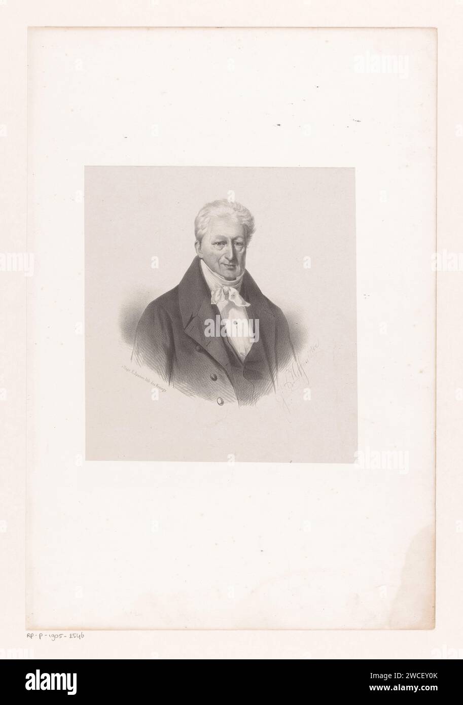 Ritratto di un uomo sconosciuto, Johan Hendrik Hoffmeister, 1851 - c. 1883 tipografo: Netherlandsprinter: The Hague paper. persone storiche (+ (ritratto completo) del busto) Foto Stock
