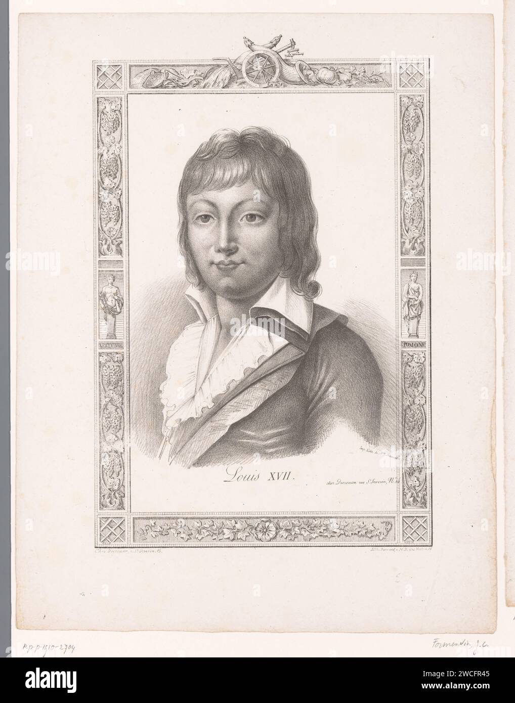 Ritratto di Lodewijk XVII van France, Anonimo, Mademoiselle Formentin (Joséphine Clémence), 1826 - 1829 stampa Paris paper Historical Persons Foto Stock