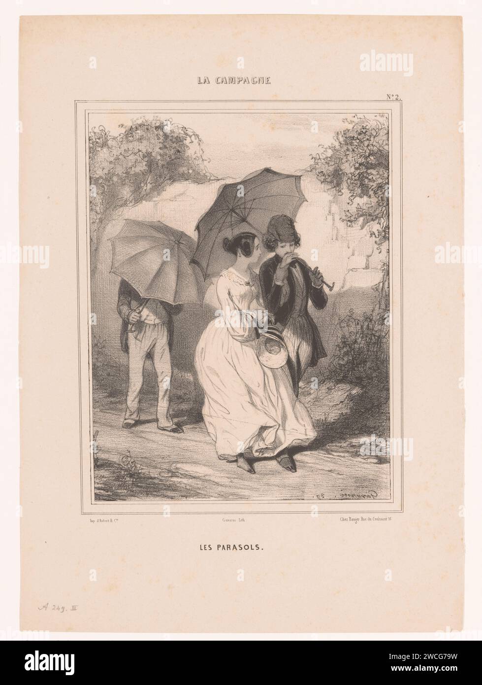 Wandelaars ha incontrato Parasol, Paul Gavarni, 1839 stampa l'uomo bacia la mano della donna nel rifugio dell'ombrellone, non visibile all'uomo che corre dietro di loro. Ombrellone di carta parigino, parasole. passeggiate, escursioni (attività ricreative). baciare la mano (amanti) Foto Stock Wandelaars ha incontrato Parasol, Paul Gavarni, 1839 stampa l'uomo bacia la mano della donna nel rifugio dell'ombrellone, non visibile all'uomo che corre dietro di loro. Ombrellone di carta parigino, parasole. passeggiate, escursioni (attività ricreative). baciare la mano (amanti) Foto Stock