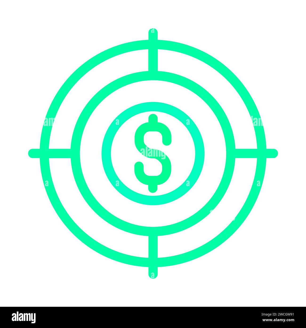 Icona Dollar Target Illustrazione Vettoriale