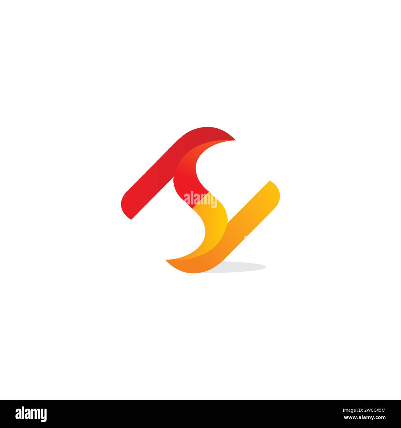 Logo HS con combinazione di colori rosso e arancione Illustrazione Vettoriale