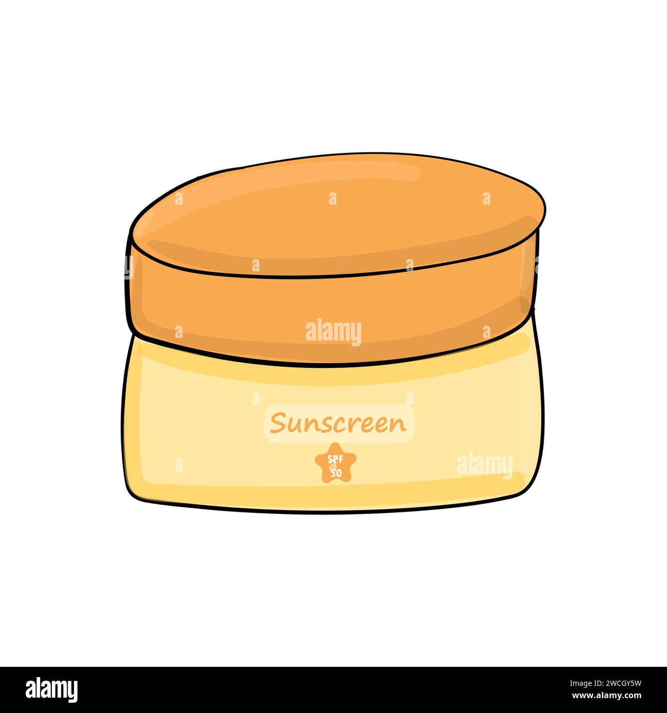 Illustrazione del contenitore carino della crema solare Illustrazione Vettoriale