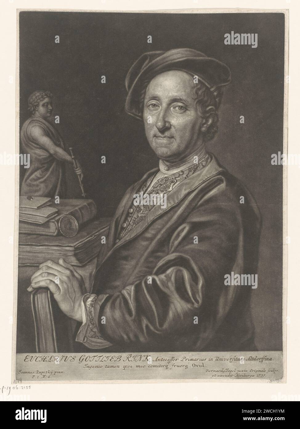 PortraT van Eucharius Gottlieb Rink, Bernhard Vogel, After Jan Kupecký, 1735 stampa Norimberga paper Historical Persons Foto Stock