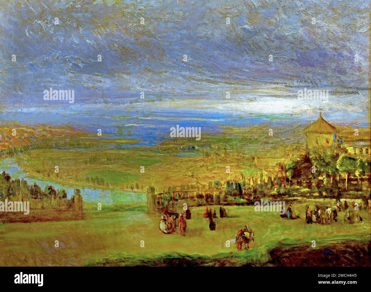 Veduta del fiume Guadalquivir 1855 di Manuel Barrón y Carrillo 1814 - Siviglia, 1884 Andalusia Spagna spagnola Foto Stock