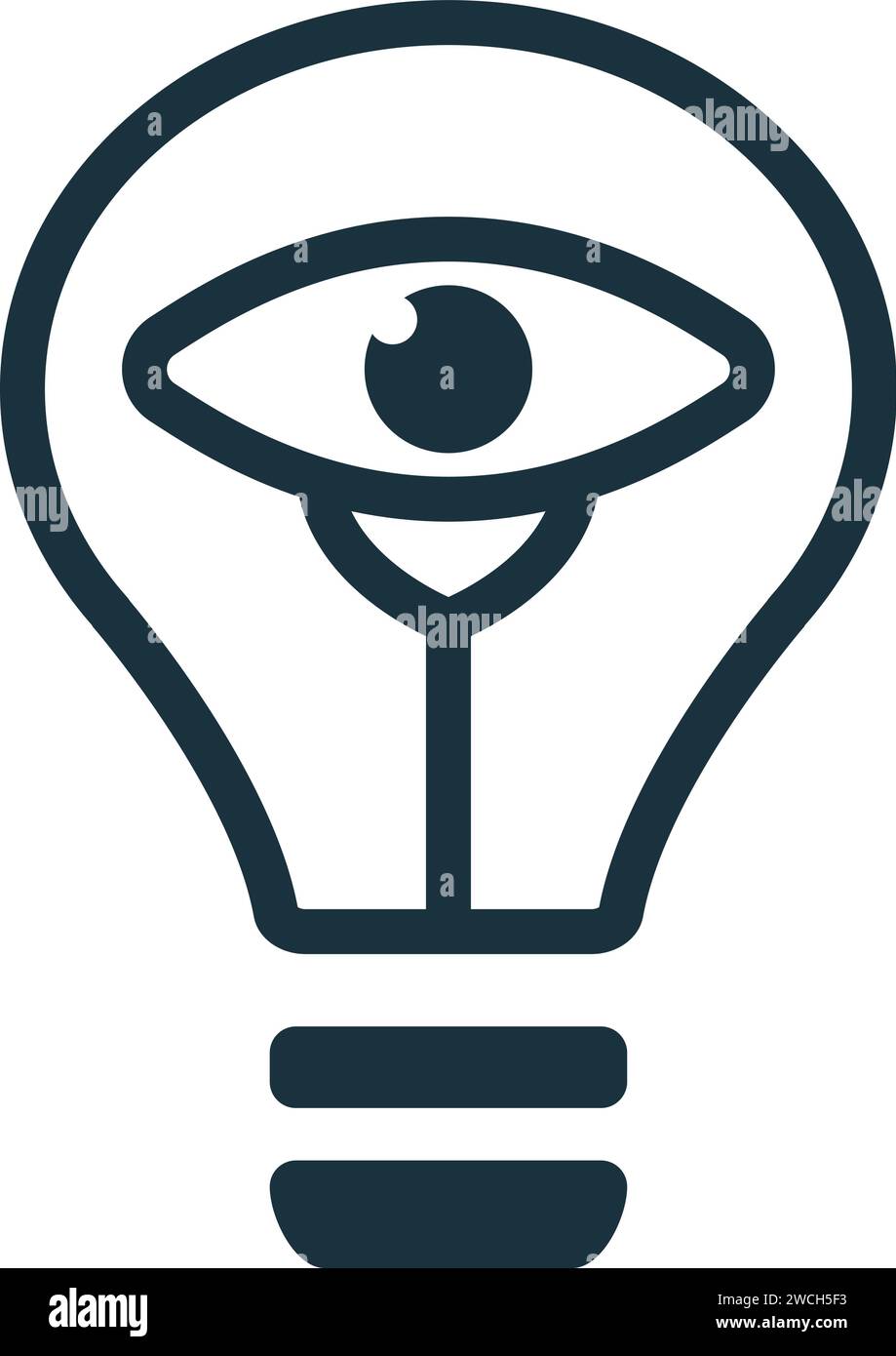 Icona visionaria. Elemento creativo semplice. Icona monocromatica completa di Visionary per modelli, infografiche e banner Illustrazione Vettoriale