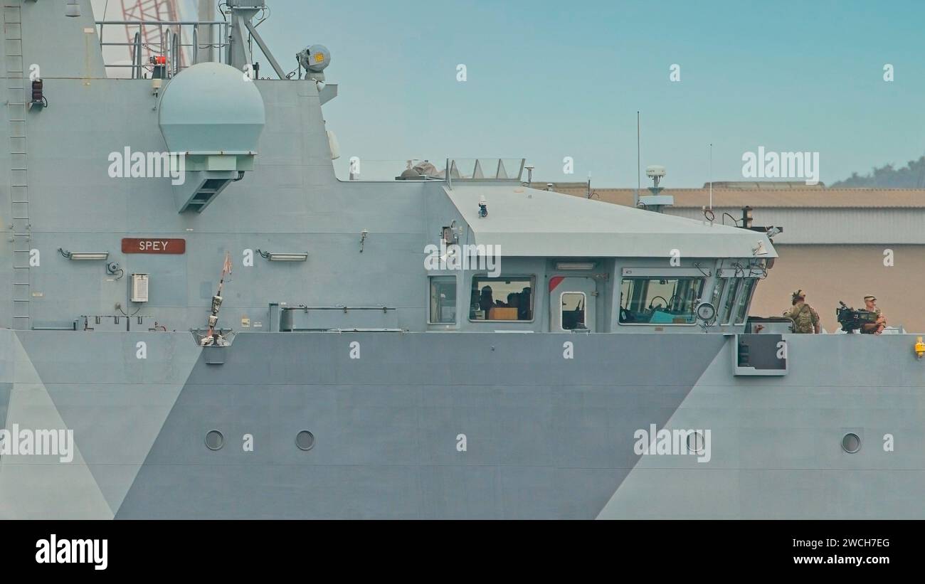 Royal Navy HMS Spey (P234), nave da pattuglia offshore classe fiume Foto Stock