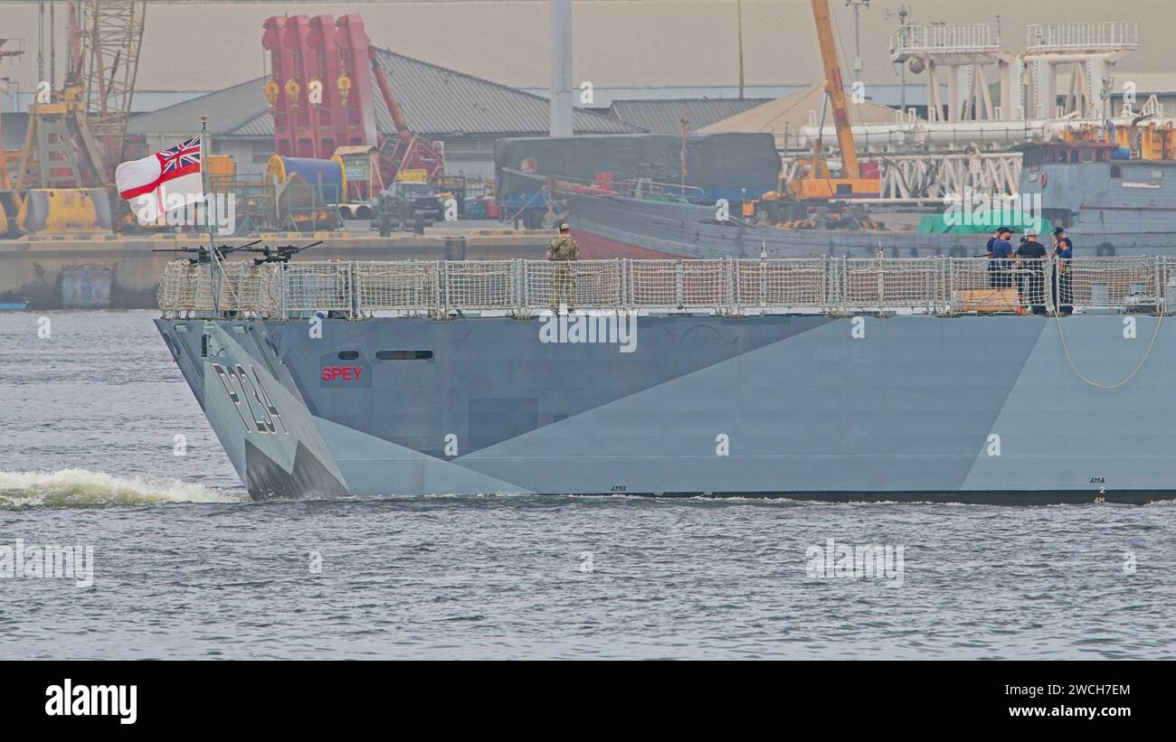 Royal Navy HMS Spey (P234), nave da pattuglia offshore classe fiume Foto Stock