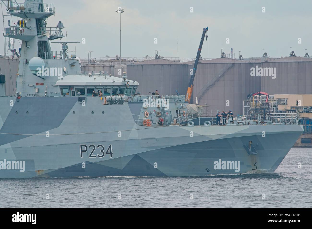 Royal Navy HMS Spey (P234), nave da pattuglia offshore classe fiume Foto Stock
