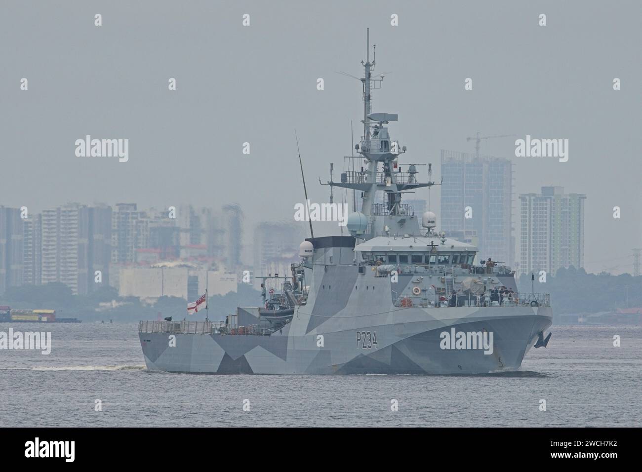 Royal Navy HMS Spey (P234), nave da pattuglia offshore classe fiume Foto Stock