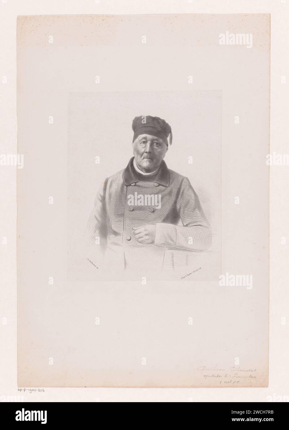 Portrait van Pharmacist Chr. Eikendal, Johan Hendrik Hoffmeister, c. 1851 - c. 1883 tipografia: Netherlandsprinter: The Hague paper. persone storiche (+ ritratto a mezza lunghezza) Foto Stock