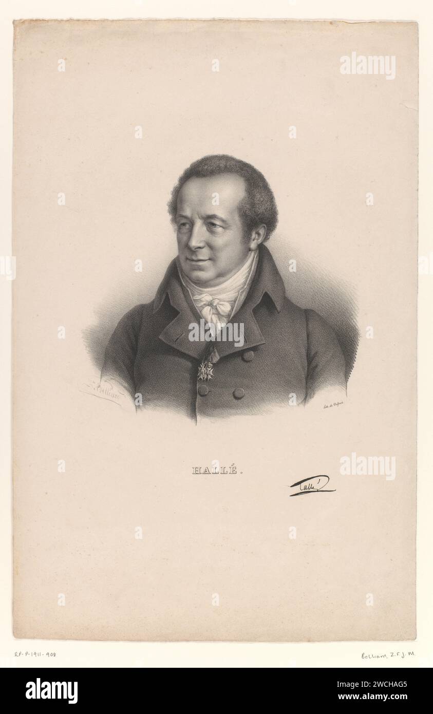 Portret Van de Arts Jean Noël Hallé, Zéphirin Félix Jean Marius Belliard, 1834 stampa Paris paper Historical Persons Foto Stock