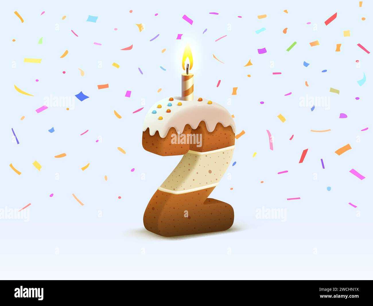 Torta di compleanno sfondo con ghirlanda | Vettore Premium