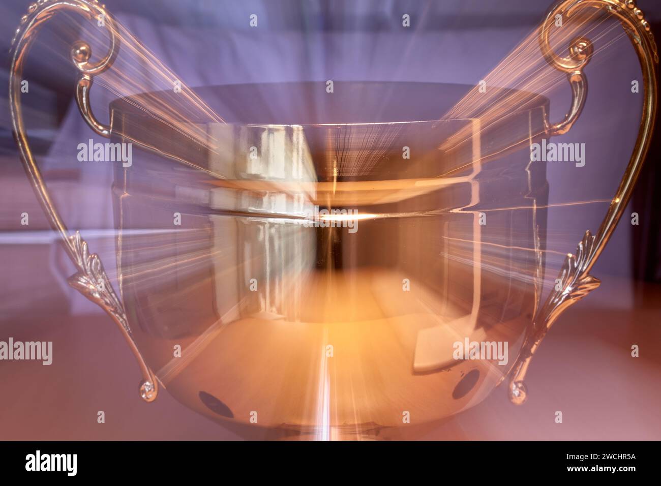 Fotografia creativa.effetto zoom . La Champion Leegue Cup Foto Stock