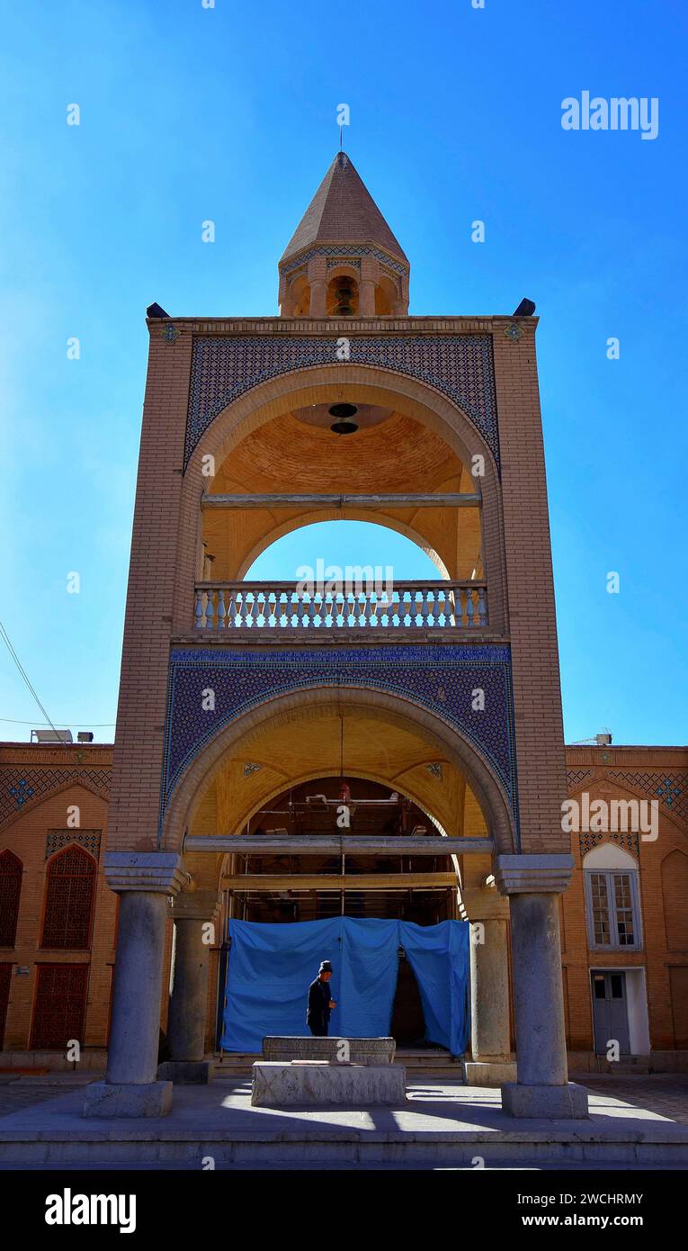 Campanile presso la cattedrale di Vank (1606), situata a Isfahan, Iran, costruita dalle centinaia di migliaia di armeni Foto Stock