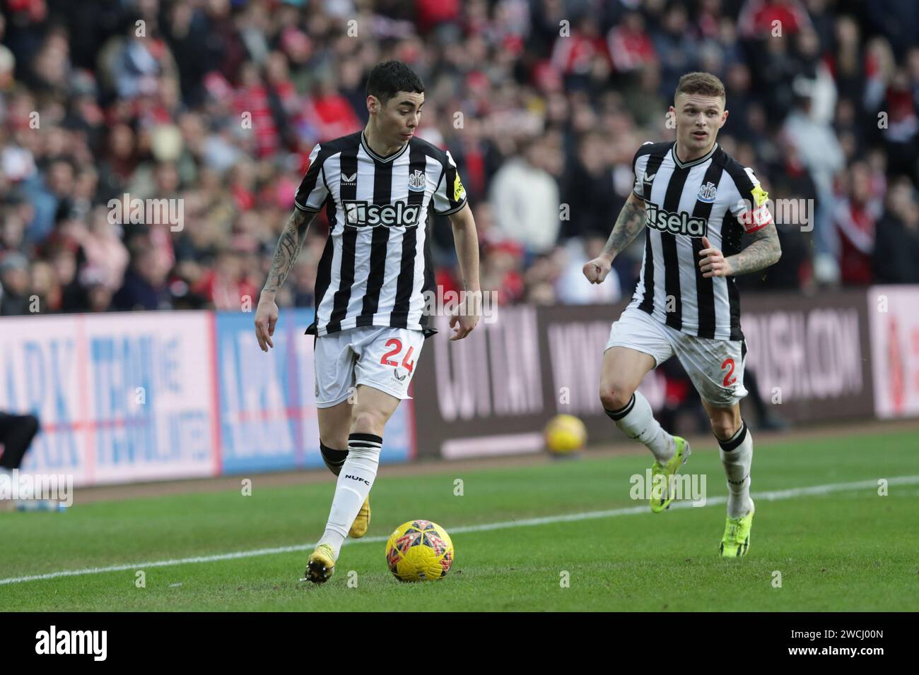 Miguel Almiron di Newcastle - Sunderland / Newcastle United, terzo round della Emirates fa Cup, Stadium of Light, Sunderland, UK - 6 gennaio 2024 solo per uso editoriale - si applicano restrizioni DataCo Foto Stock