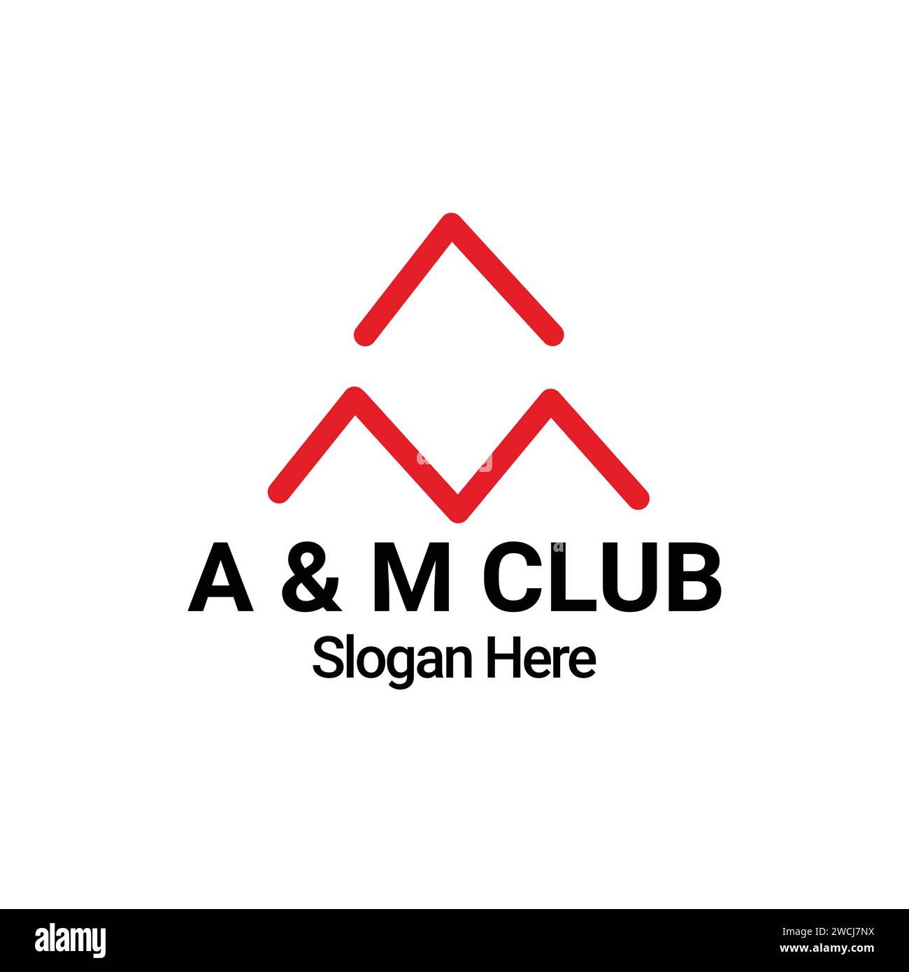 Logo a e M Diamond Club. Illustrazione Vettoriale