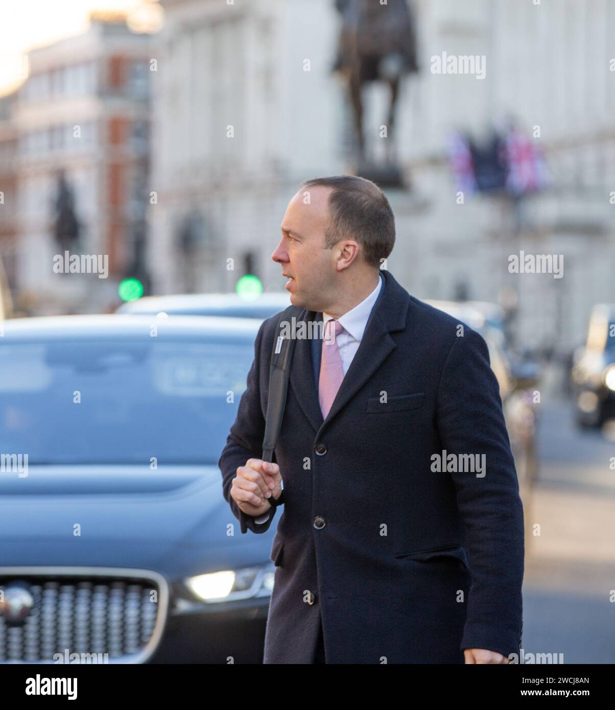 Londra, Regno Unito. 16 gennaio 2024. Matt hancock ha visto camminare a Whitehall Westminster Credit: Richard Lincoln/Alamy Live News Foto Stock