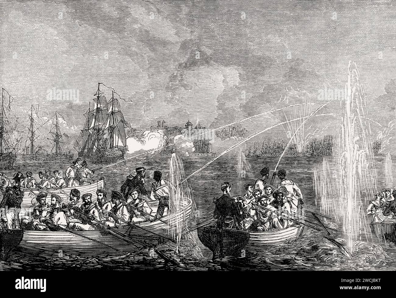 Il bombardamento di Odesa del 6 aprile 1854, guerra di Crimea, Ucraina Foto Stock