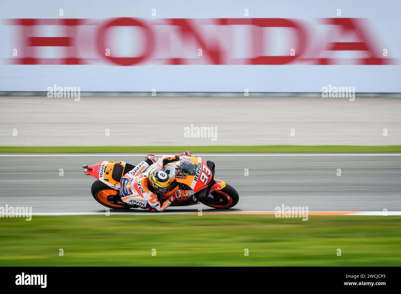 Otto volte campione del mondo MotoGP Marc Marquez l'anno in cui Honda vince la tripla corona, Valencia, 17 novembre 2019. Foto Stock