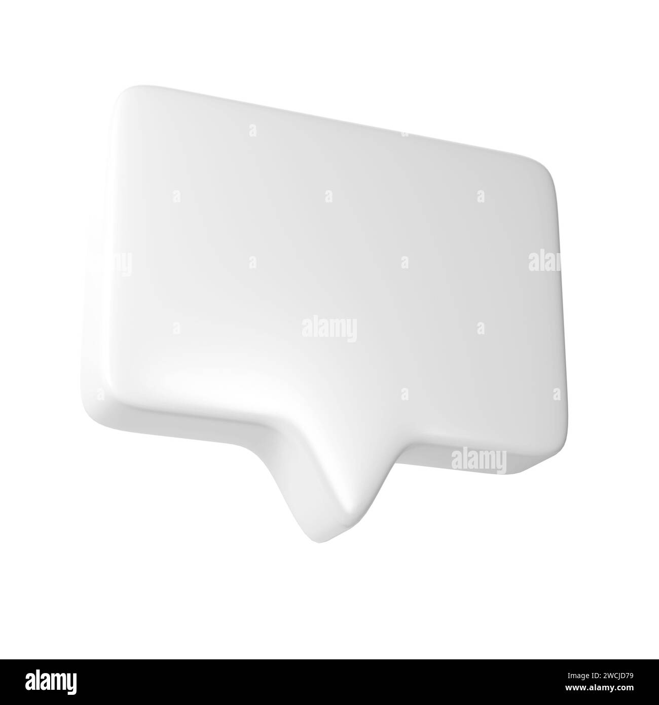 Cornice a bolla di testo bianco 3D. Icona del concetto di piattaforma online sui social media, comunicazione sull'applicazione. Per San Valentino, web design, matrimonio, adesivo Foto Stock