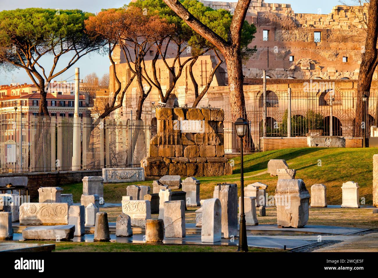 Vista del Parco archeologico del Celio, Roma, Italia Foto Stock