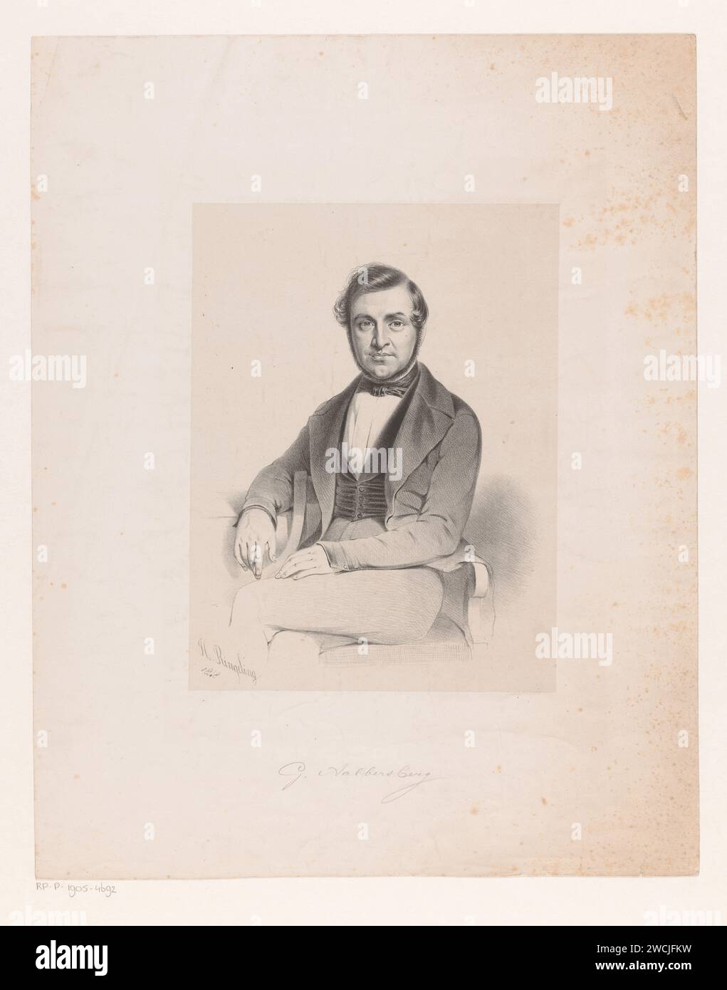 Ritratto di Gerardus Aalbersberg, Hendrik Ringeling, Hendrik Ringeling, Pieter Willem Marinus Trap, 1848 stampa Leiden paper. persone storiche Foto Stock