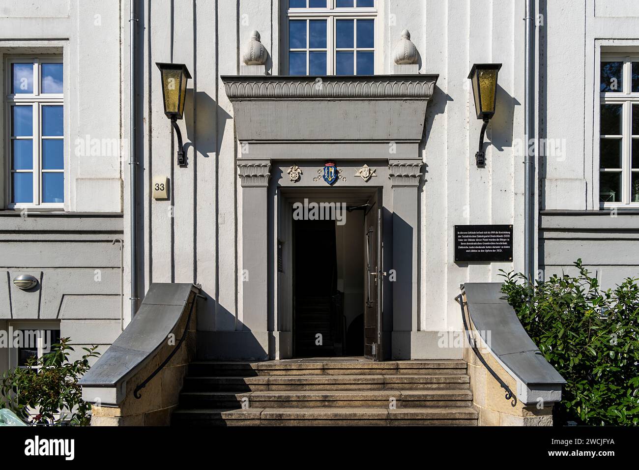 Ex SED District Line Office Building, Berlin Köpenick, Germania Foto Stock