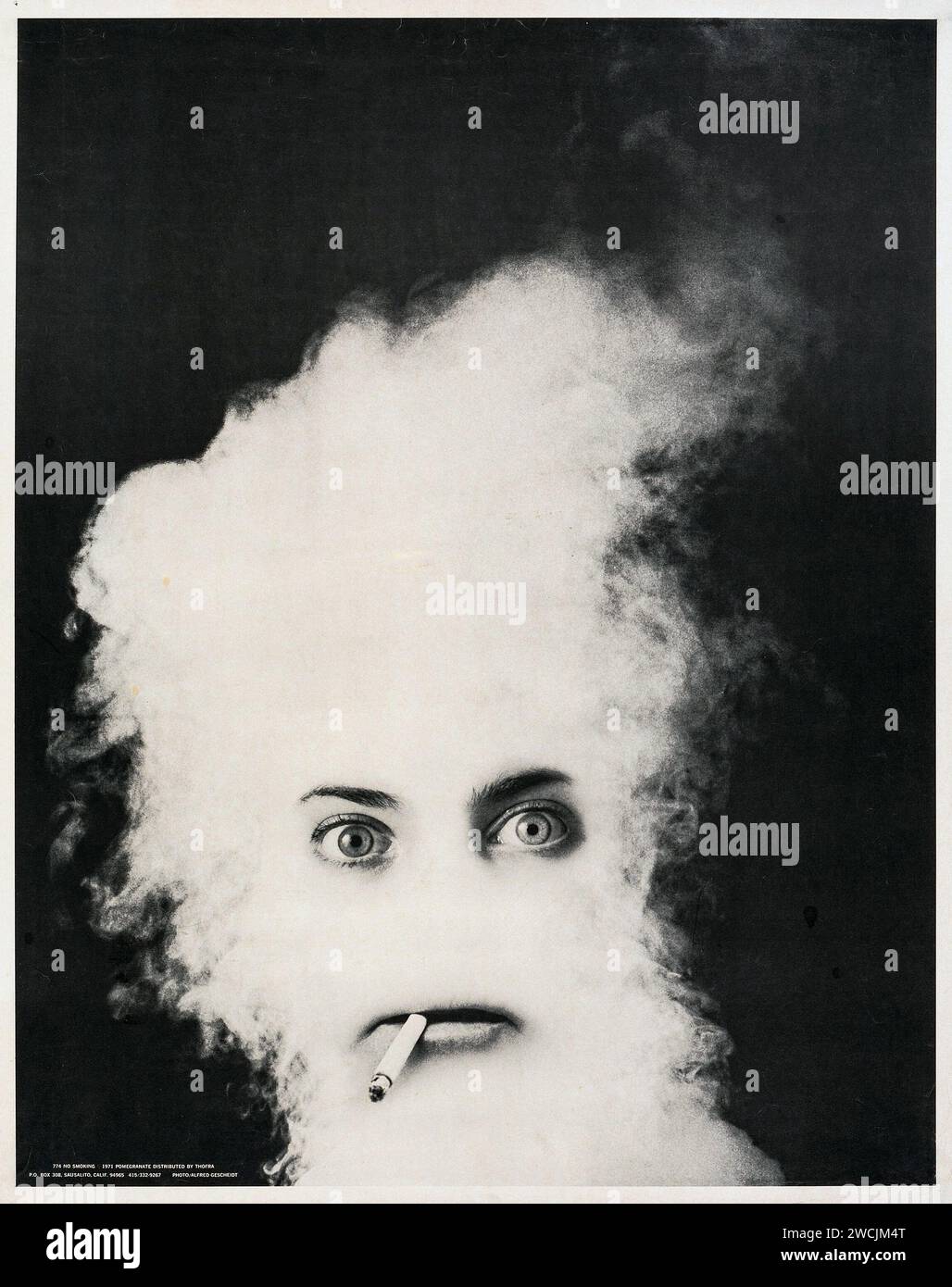 Poster vintage americano - non fumatori (1971, Thofra) foto di Alfred Gescheidt Foto Stock