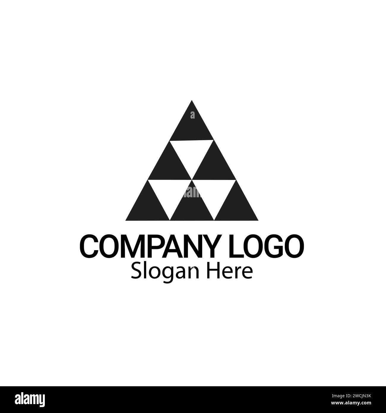 Logo a lettera in stile triangolo geometrico. Firma il logo del simbolo per la tua azienda. Illustrazione Vettoriale