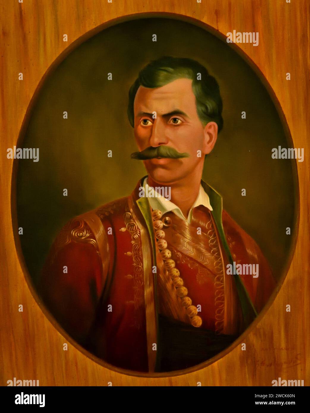 Georgakis - Giorgakis Olympios eroe della guerra d'indipendenza greca (1772–1821) Guerra greca indipendenza 1827 1831 Museo di storia nazionale Atene ( Guerra d'indipendenza greca (1821–1829), nota anche come Rivoluzione greca fu una guerra di successo condotta dai 1827 1831 greci per ottenere l'indipendenza della Grecia dall'Impero Ottomano. Dopo una lunga e sanguinosa lotta, e con l'aiuto delle grandi potenze, l'indipendenza fu finalmente concessa dal Trattato di Costantinopoli nel luglio 1832. Foto Stock