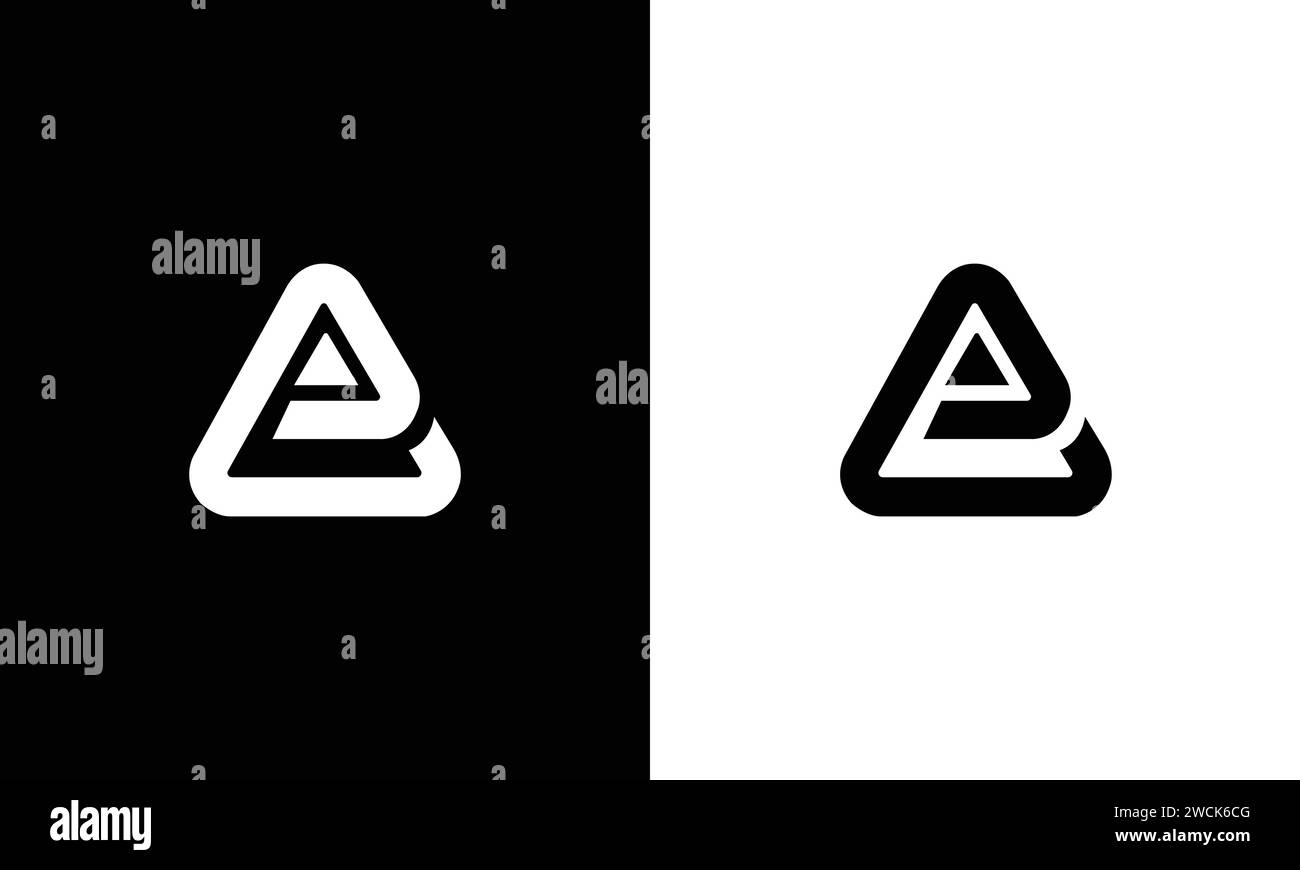 Design del logo PE PE in lettere professionale e minimalista, modificabile in formato vettoriale in bianco e nero Illustrazione Vettoriale