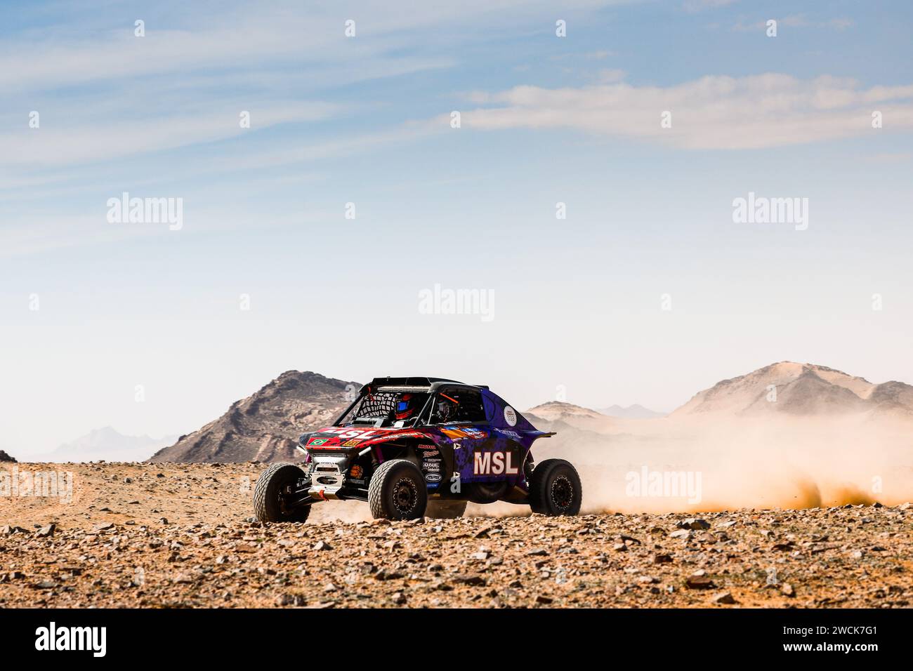 343 HINKELMANN Gunter (reggiseno), BIANCHINI Fabrizio (reggiseno), Team BBR, Taurus T3 Max, Motul, FIA Challenger, azione durante la fase 9 della Dakar 2024 il 16 gennaio 2024 tra Hail e al Ula, Arabia Saudita - foto Frédéric le Floc'h / DPPI Foto Stock