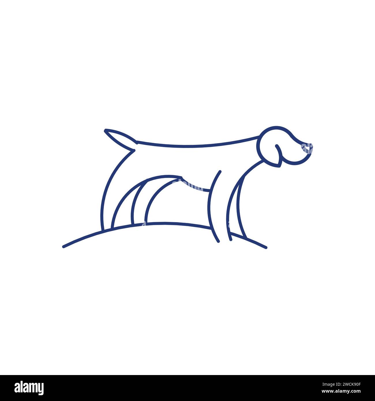 Disegno del logo Dog line art semplice e minimale con illustrazione del logo di un animale vettore. Disegno del logo Dog line art semplice e minimale con illustrazione del logo di un animale vettore Illustrazione Vettoriale
