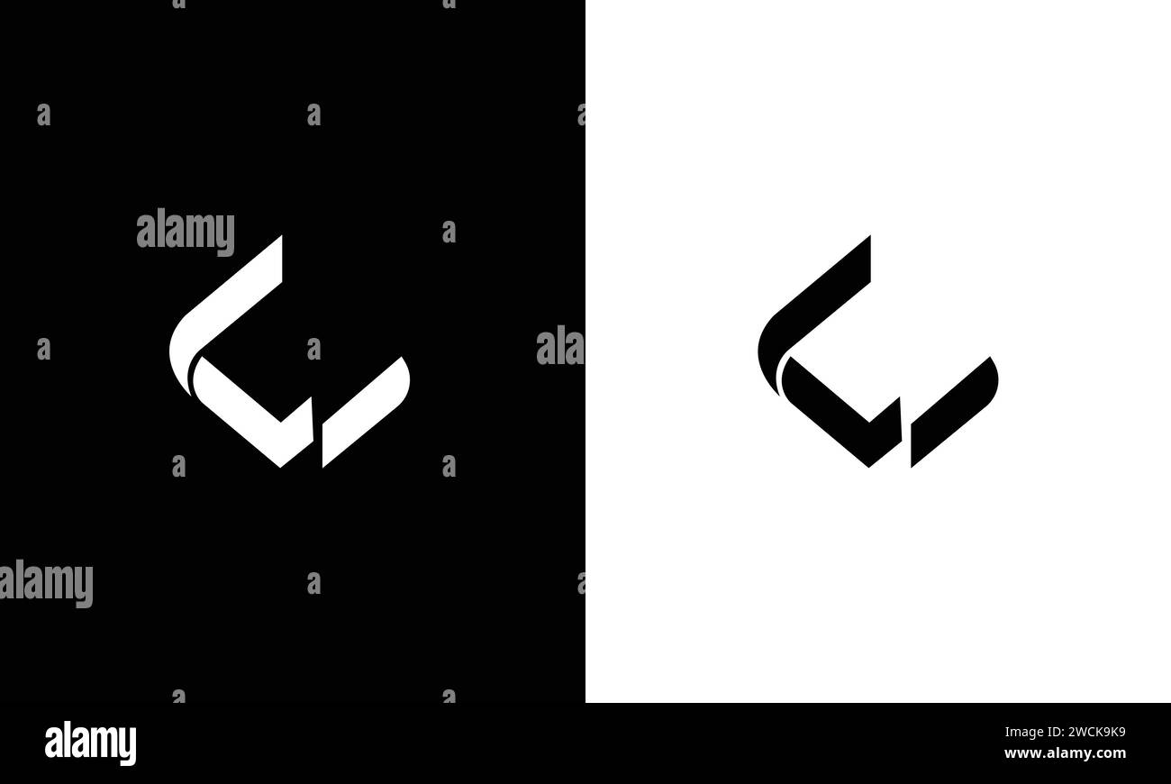 Lettere alfabetiche iniziali monogramma logo CL, CW e C. Illustrazione Vettoriale