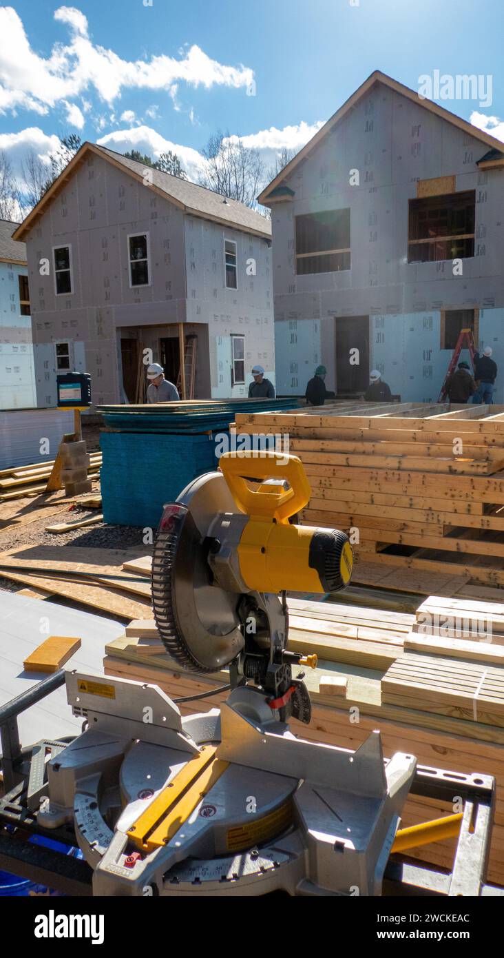 Habitat per l'umanità al lavoro a Cary, North Carolina Foto Stock