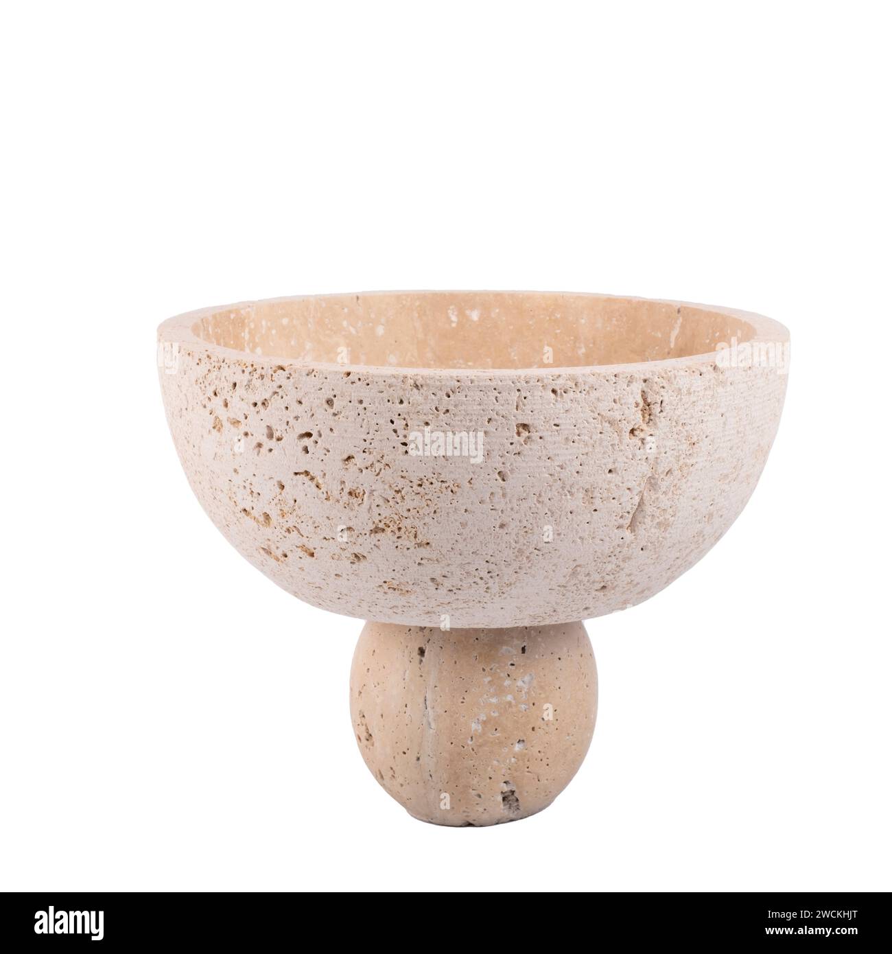 vaso da fiori decorativo in ceramica dal design alla moda isolato su sfondo bianco Foto Stock