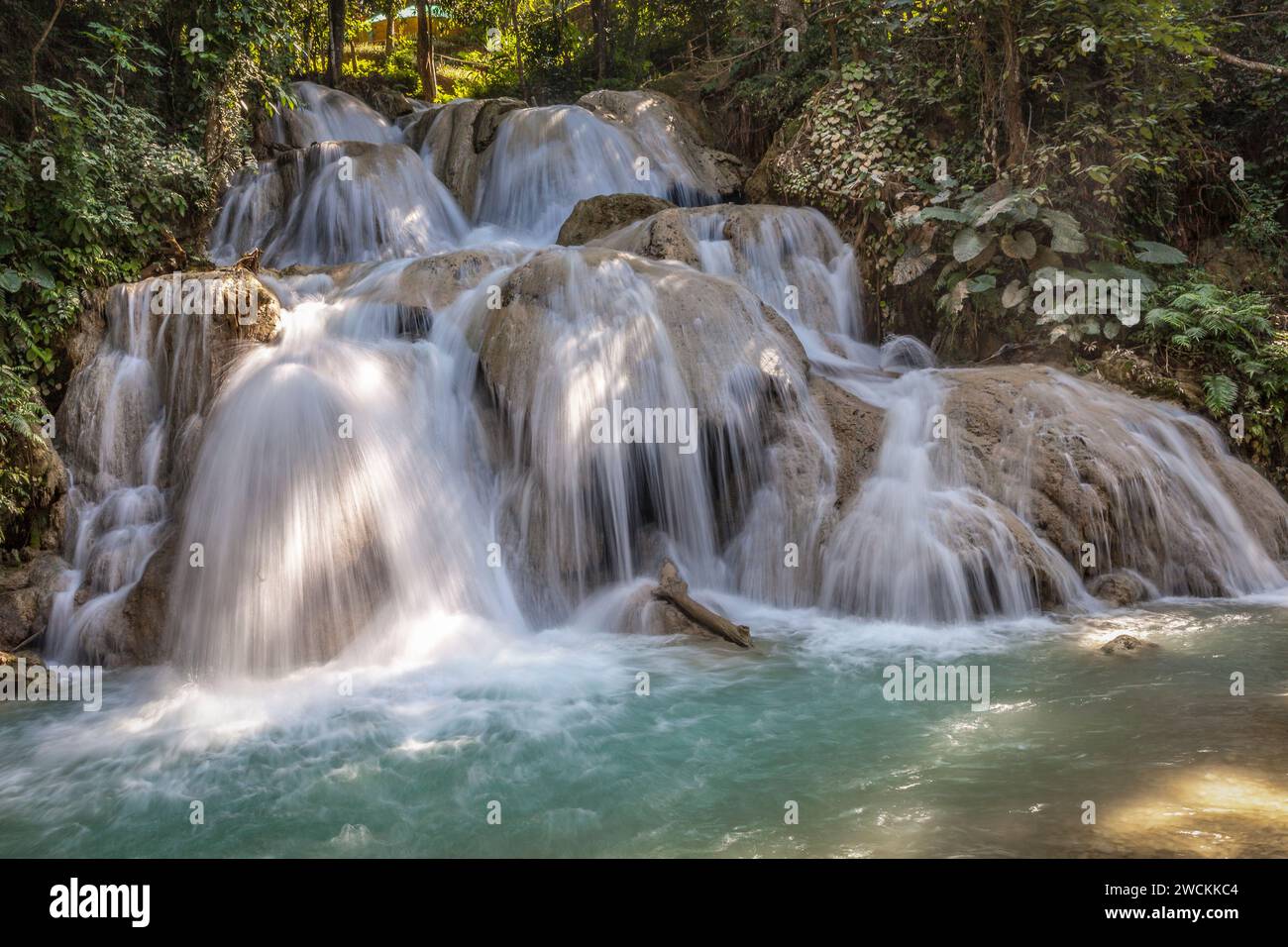 Cascate di Kuang si, vicino a Luang Prabang, Laos Foto Stock