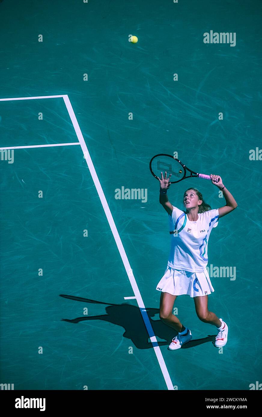 Monica Seles (USA) partecipa agli US Open Tennis 1989. Foto Stock