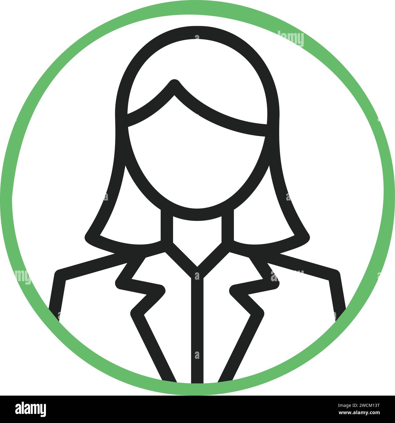 Immagine vettoriale icona profilo femminile. Illustrazione Vettoriale